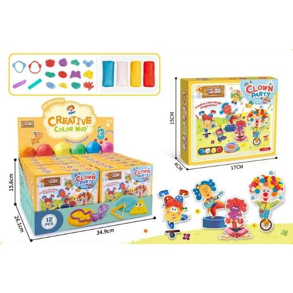 Πλαστελίνες Σετ Κλόουν Διάφορα Χρώματα & Καλούπια