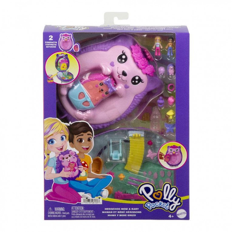 Polly Pocket Μίνι Τσαντάκι Μαμά Σκατζόχοιρος και Μωρό (JBJ91)