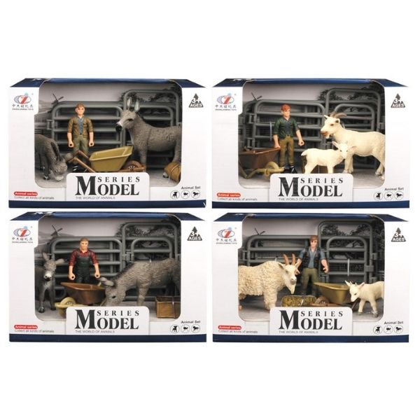 Σετ Φάρμας Με Αγρότη, Ζωάκια & Αξεσουάρ 4 Σχέδια