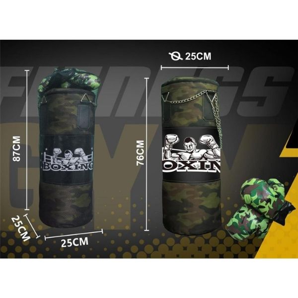 Σετ Μποξ Σάκος & Γάντια Καμουφλάζ 76x25cm
