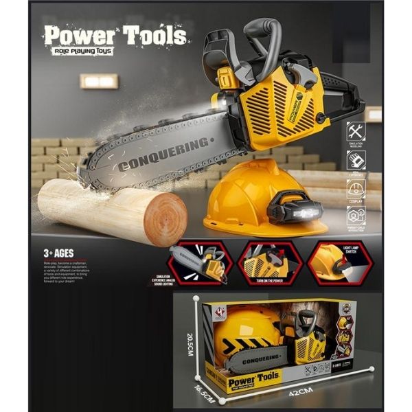 Σετ Παιχνιδιού Αλυσιπρίονο Με Κράνος Με Ήχο & Φως