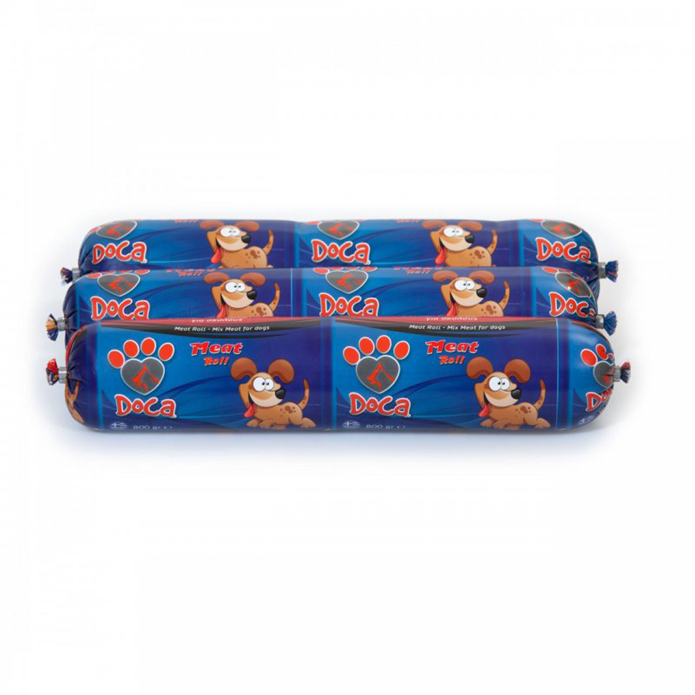 Σκυλοτροφή Σαλάμι Mix Κρεάτων Για Σκύλους 800gr Doca Meat Roll