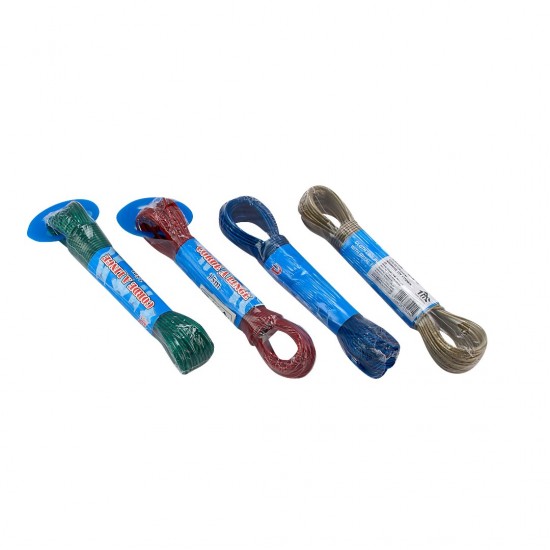 Σχοινί Απλώματος 15 Μέτρα, Διατίθεται Σε 4 Χρώματα