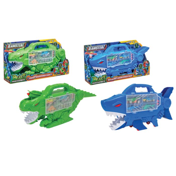 Teamsterz Beast Machines Dino Destroyer & Shark Destroyer Θήκη Οχημάτων Με 2 Οχήματα & Αξεσουάρ (7535-14100)