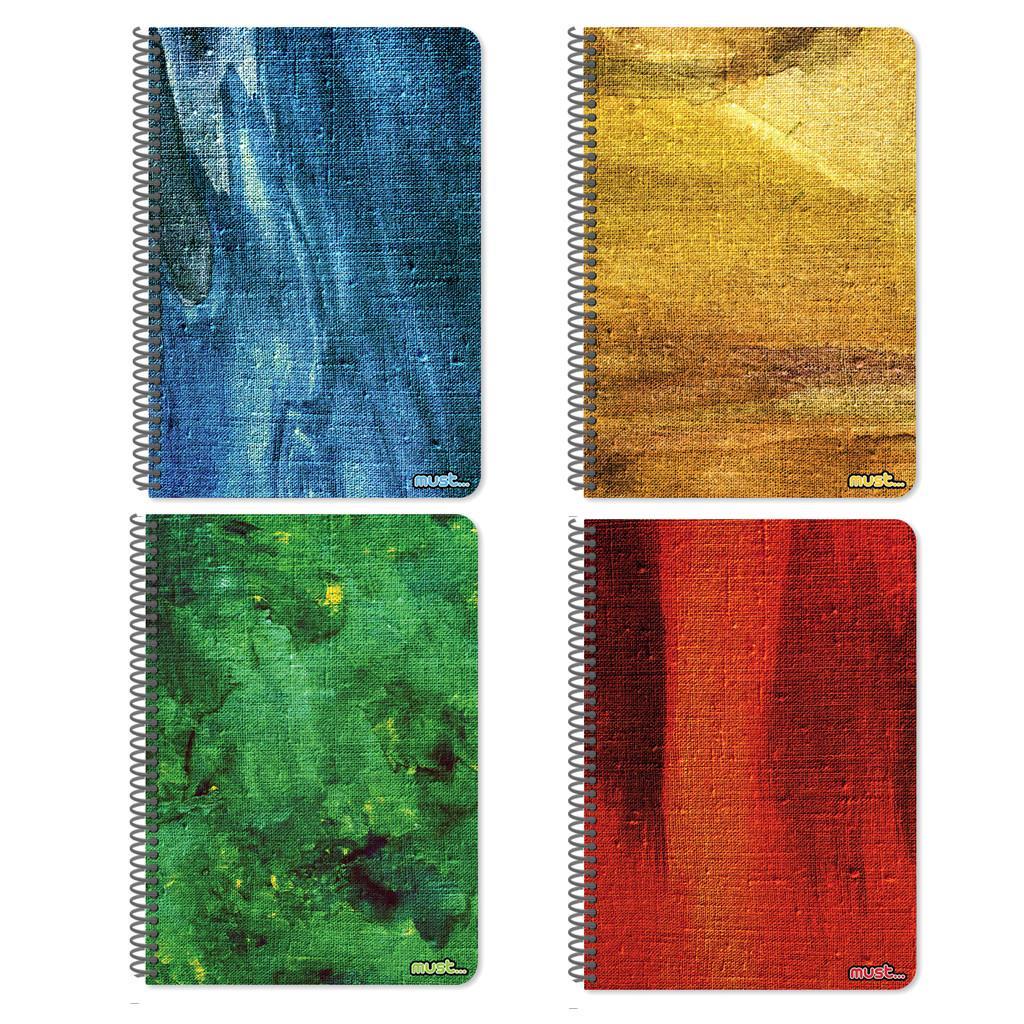 Τετράδιο Σπιράλ 17x25 Must Canvas 5 Θέματα 150 Φύλλα 4 Σχέδια (000585280)