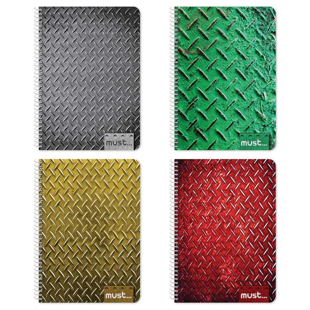 Τετράδιο Σπιράλ Must Metal Α4 2 Θέματα 60 Φύλλα 4 Σχέδια (000584261)
