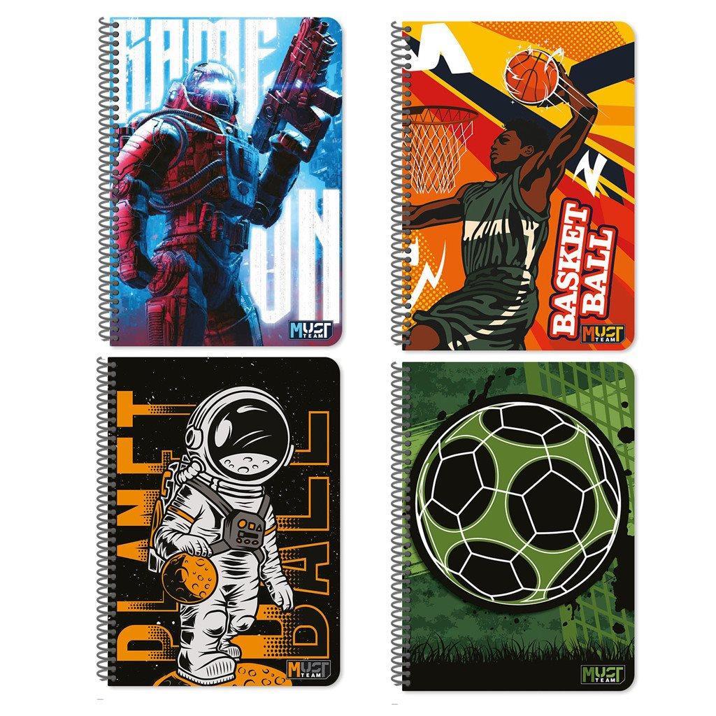 Τετράδιο Σπιράλ Must Team Limits B5 90 Φύλλων 3 Θεμάτων - 4 Σχέδια (000586581)