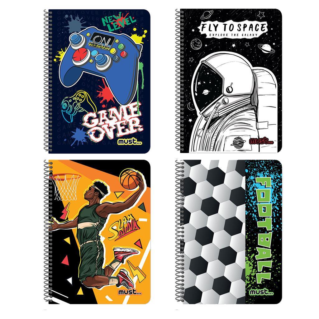 Τετράδιο Σπιράλ Must Top Game A4 2 Θέματα 60 Φύλλα 2 Σχέδια (000585908)