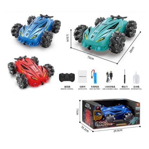 Τηλεκατευθυνόμενο Όχημα Stunt Μπλε 20cm 2.4GHZ Με Καπνό, Ήχο & Φως