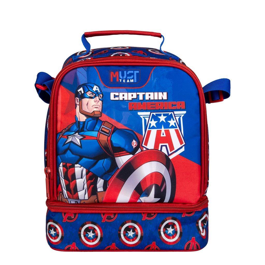 Τσαντάκι Φαγητού Must Team Avengers Captain America Ισοθερμικό 2 Θήκες (000506315)