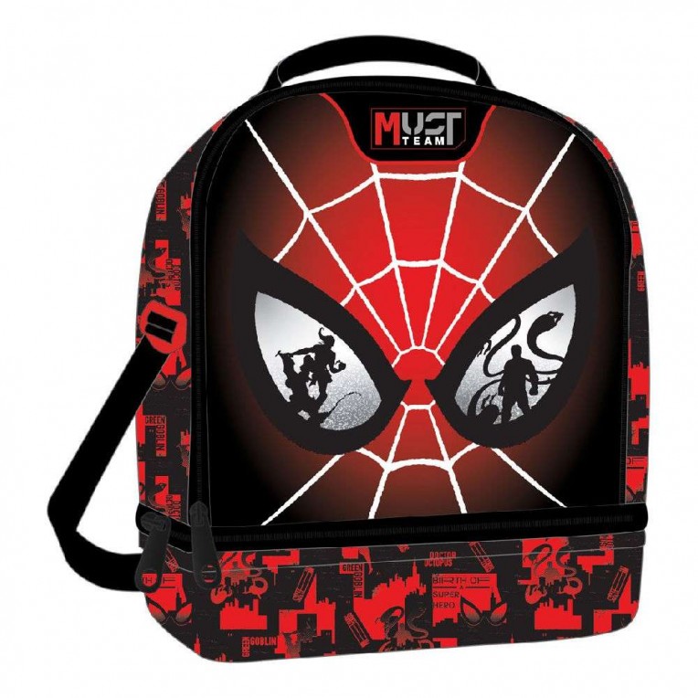 Τσαντάκι Φαγητού Must Team Marvel Spider-Man Eyes Ισοθερμικό 2 Θήκες (000508568)