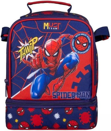 Τσαντάκι Φαγητού Must Team Spiderman Thwip Ισοθερμικό 2 Θήκες (000508569)