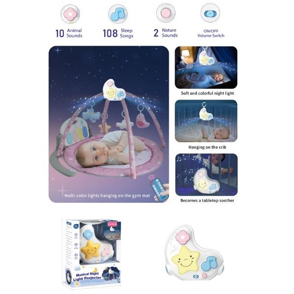 Βρεφικός Προτζέκτορας Αστεράκι Με Ήχους Και Φως 21x6,5x17,5cm