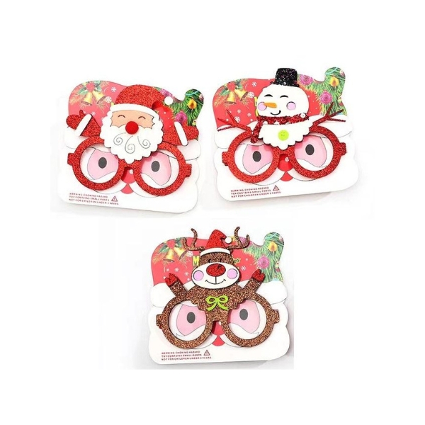 Χριστουγεννιάτικα Γυαλιά Με Glitter 3 Σχέδια 14x13x2cm