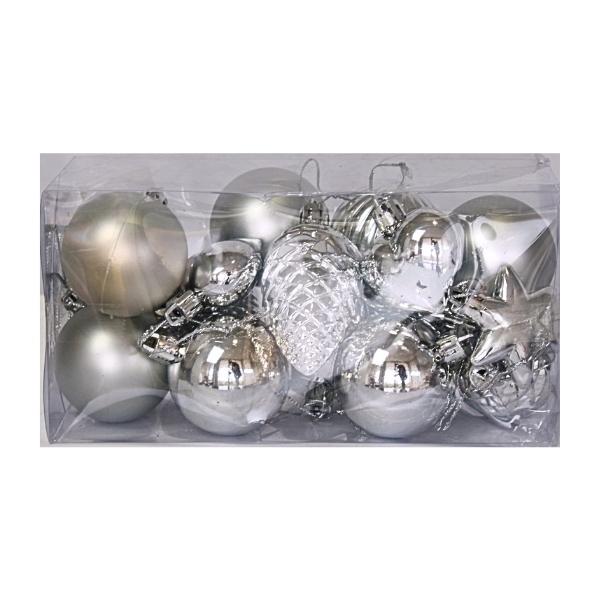 Χριστουγεννιάτικα Στολίδια Δέντρου Σετ Διάφορα Σχέδια 2 Χρώματα 5cm 18τμχ