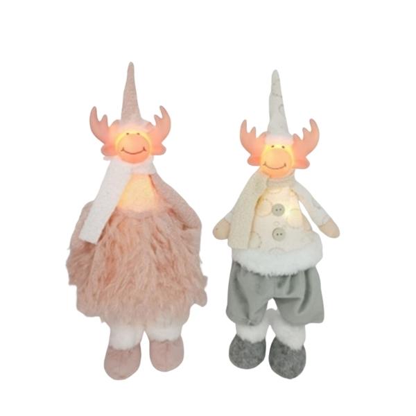 Χριστουγεννιάτικη Διακοσμητική Φιγούρα Φωτιζόμενη Τάρανδος 2 Σχέδια 14x10x38cm