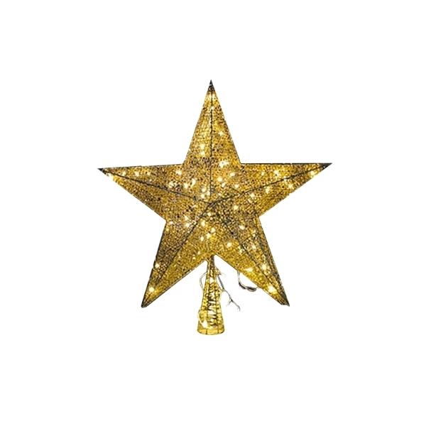 Χριστουγεννιάτικη Κορυφή Δέντρου Μεταλλική Αστέρι 3 Χρώματα 25cm