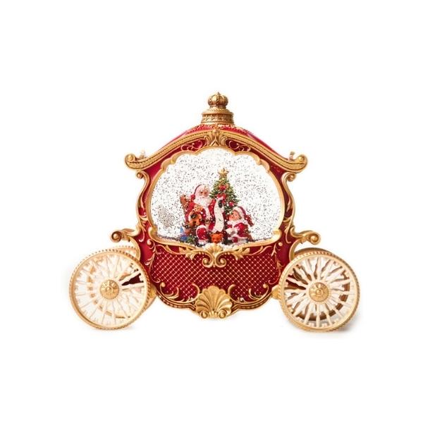 Χριστουγεννιάτικη Μουσική Χιονόμπαλα Άμαξα Με Αη Βασίλη 26x11xc20m