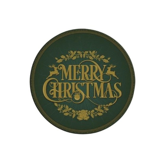 Χριστουγεννιάτικη Πιατέλα Διακοσμητική Πλαστική Πράσινη Merry Christmas 33cm