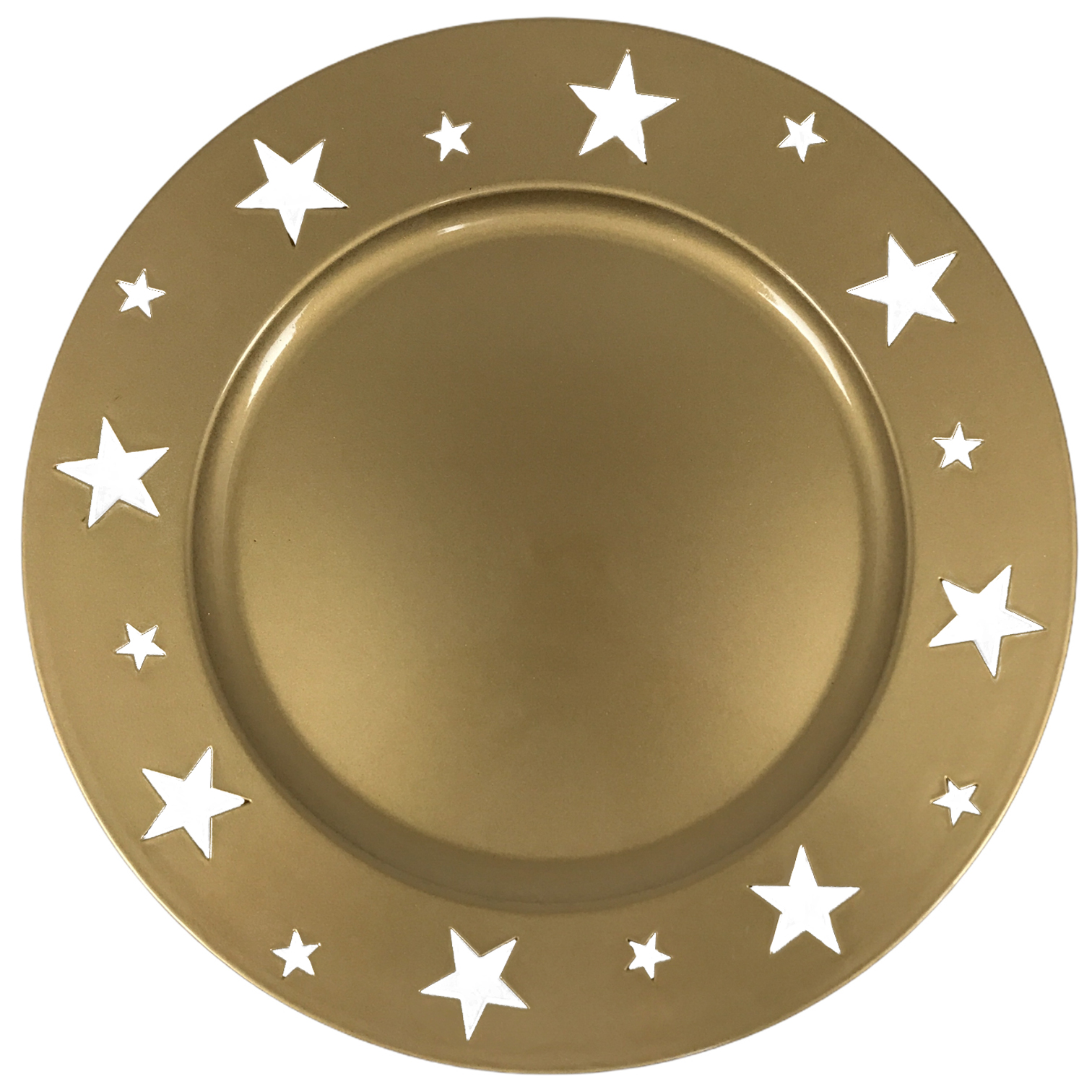 Χριστουγεννιάτικη Πιατέλα Διακοσμητική Πλαστική Χρυσή Αστέρια 33cm