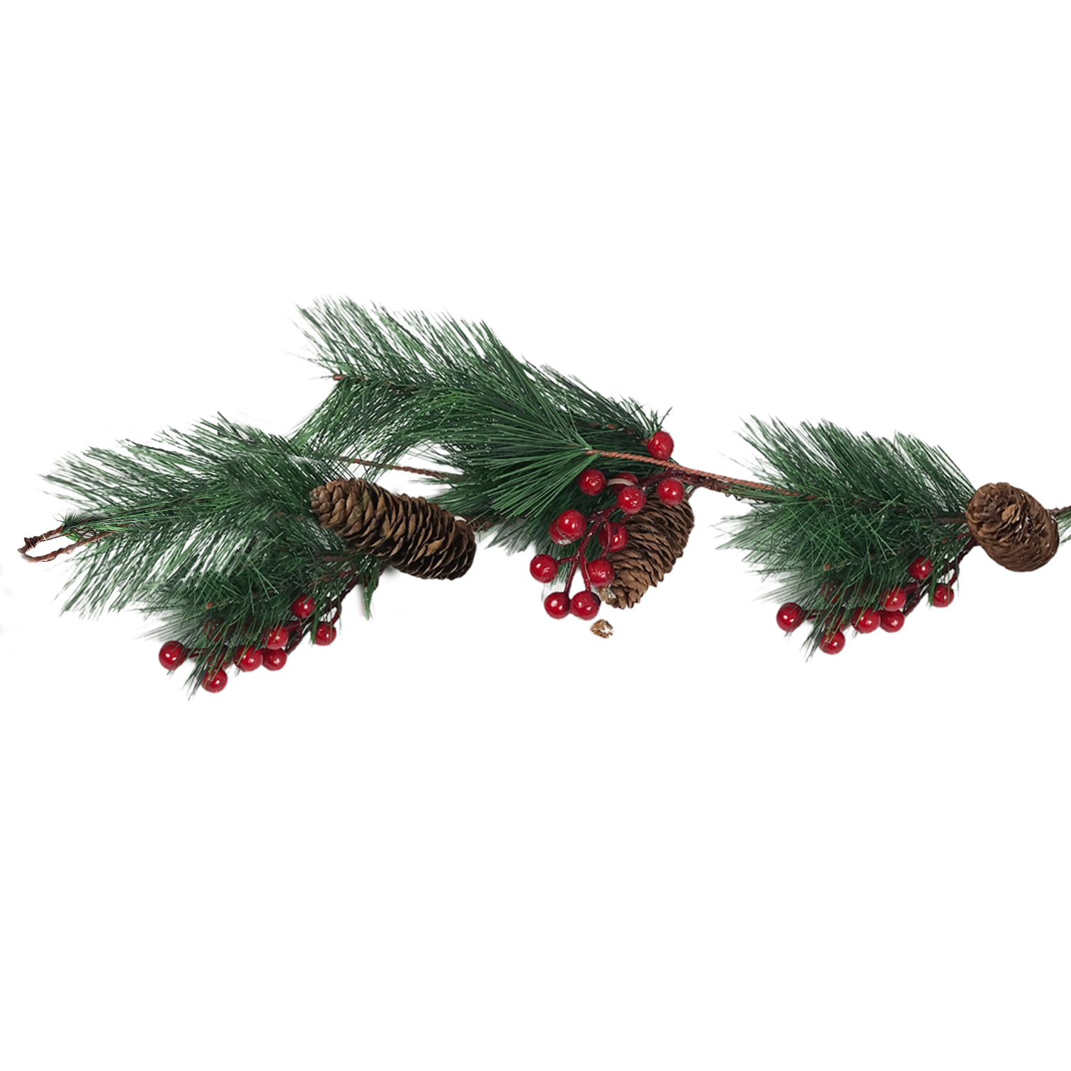 Χριστουγεννιάτικη Γιρλάντα Κλαδί Πεύκο Berries Κουκουνάρια 150cm