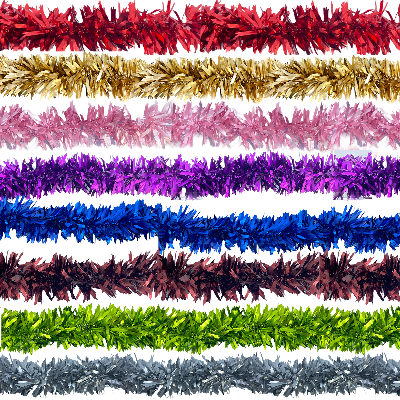 Χριστουγεννιάτικη Τρέσα 11cm 6 Χρώματα Tinsel 2m