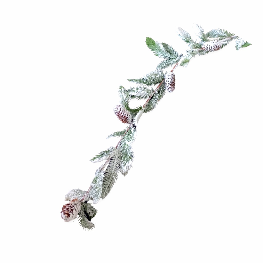 Χριστουγεννιάτικη Διακοσμητική Γιρλάντα Χιονισμένη Με Κουκουνάρια 140cm