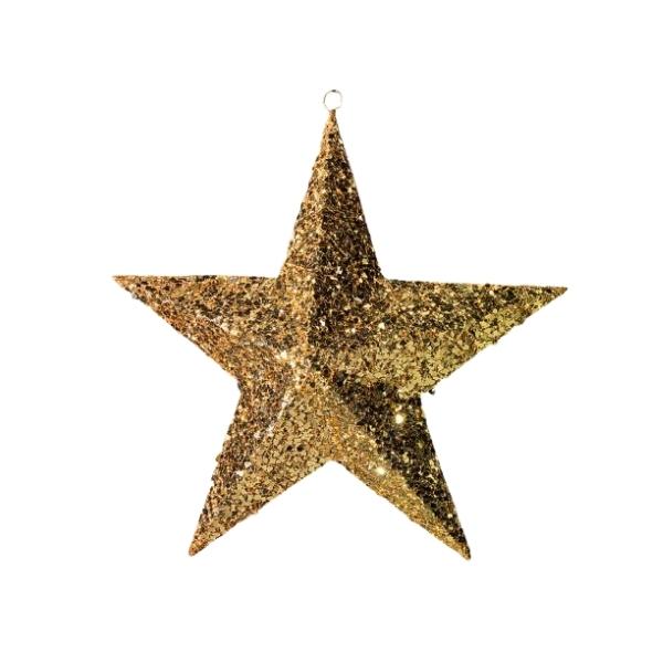 Χριστουγεννιάτικο Διακοσμητικό Αστέρι Μεταλλικό Χρυσό 40cm