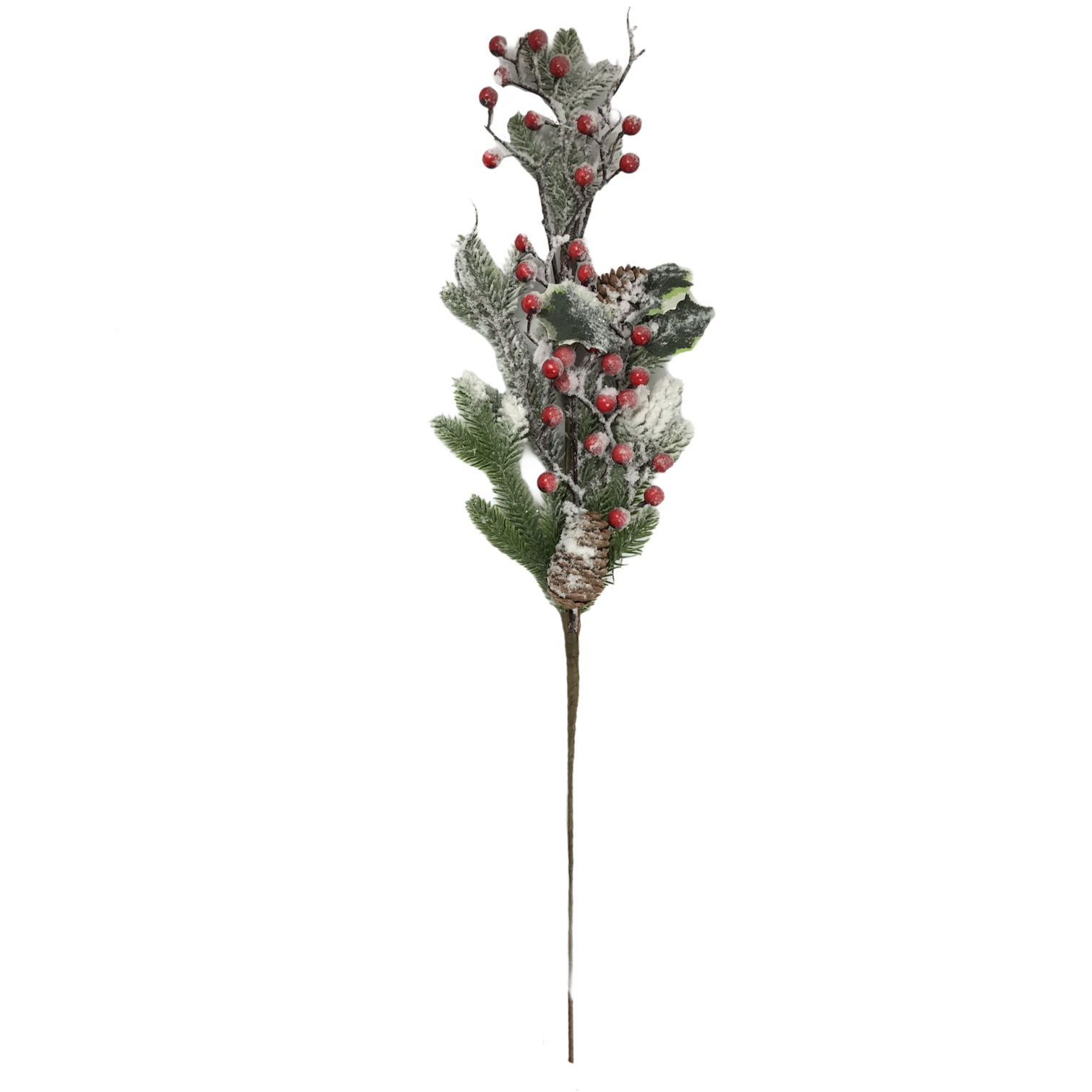 Χριστουγεννιάτικο Διακοσμητικό Κλαδί Ελάτου Κλαδάκια Berries Κουκουνάρια Φύλλα 65cm