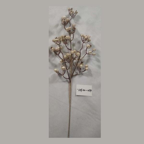 Χριστουγεννιάτικο Διακοσμητικό Κλαδί Σαμπανί Με Καρπούς Μικρά Ρόδια & Πέρλες 69cm