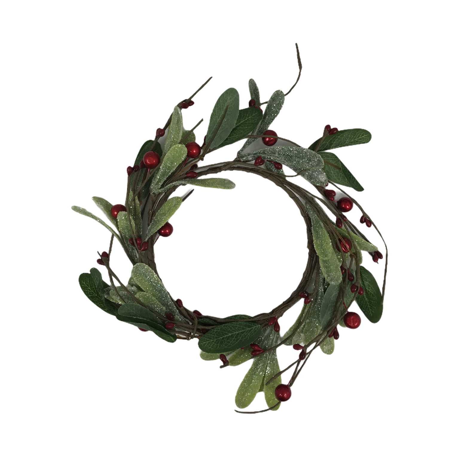 Χριστουγεννιάτικο Διακοσμητικό Στεφάνι Πιατέλας Berries Glitter 20cm
