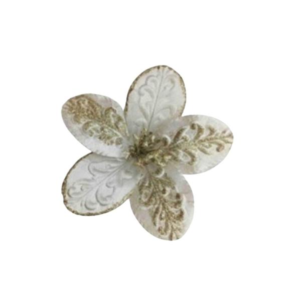 Χριστουγεννιάτικο Λουλούδι Χρυσό Σαμπανί Φ23cm 15cm