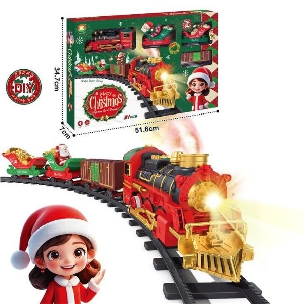 Χριστουγεννιάτικο Τρένο Με Φως & Ατμό 31τμχ