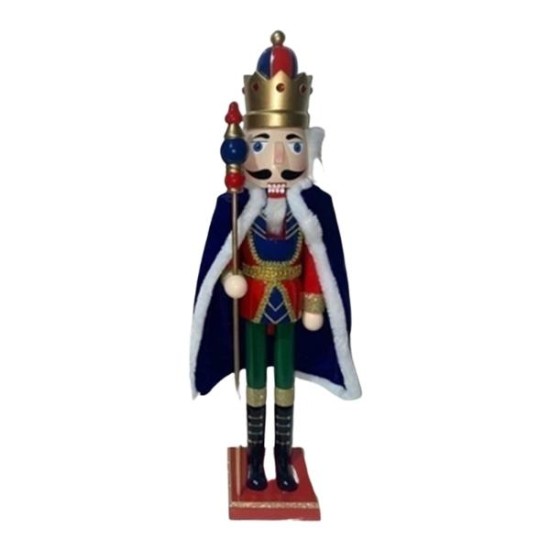 Χριστουγεννιάτικος Διακοσμητικός Ξύλινος Στρατιώτης Κόκκινη-Μπλε Στολή 22x20x121cm 2 Σχέδια