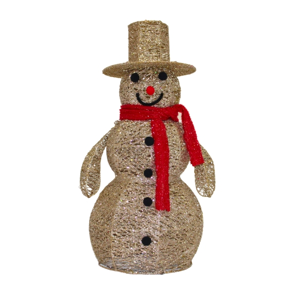 Χριστουγεννιάτικος Διακοσμητικός Χιονάνθρωπος Μεταλλικός 50cm