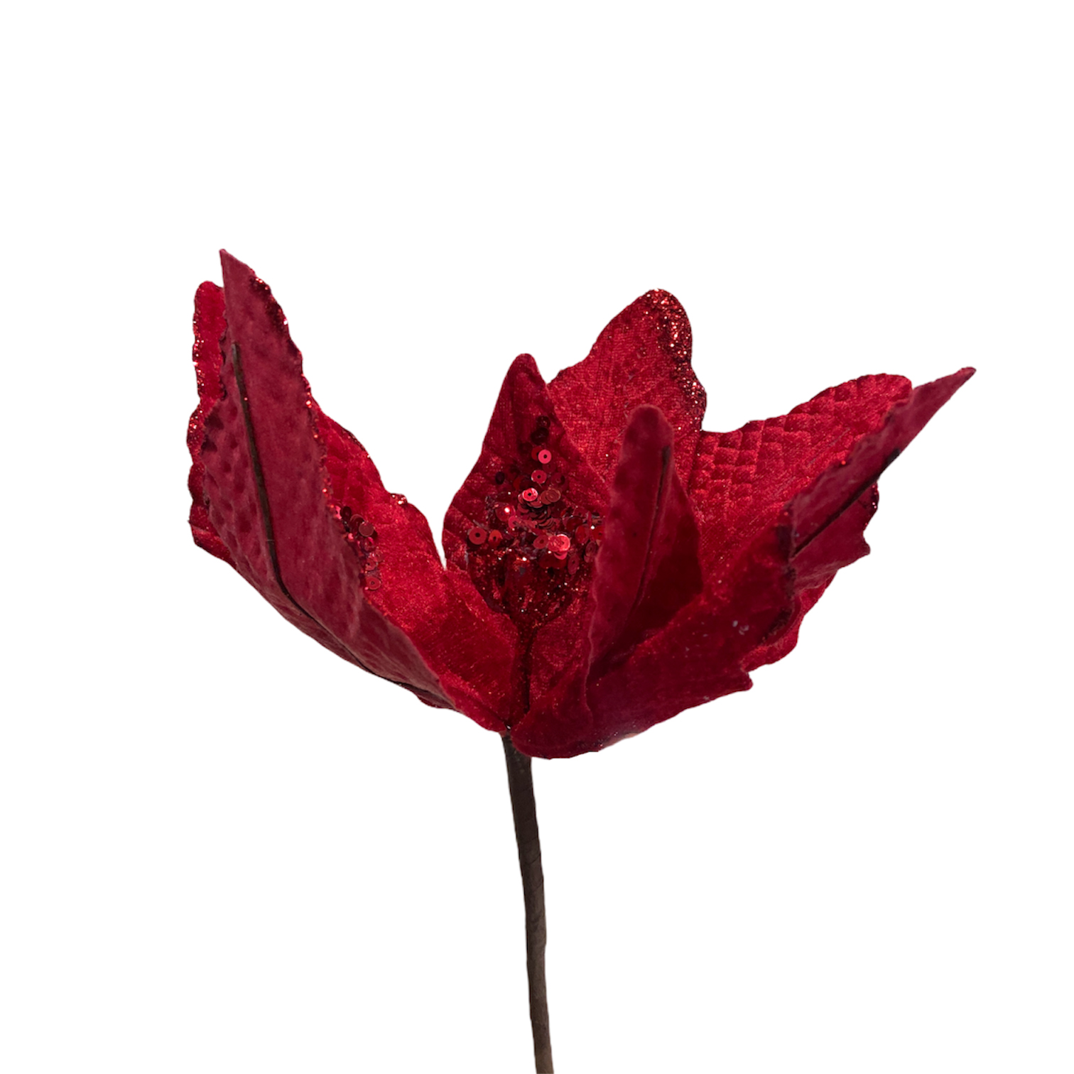 Χρισουγεννιάτικο Διακοσμητικό Αλεξανδρινό Κόκκινο Πούλιες 45cm