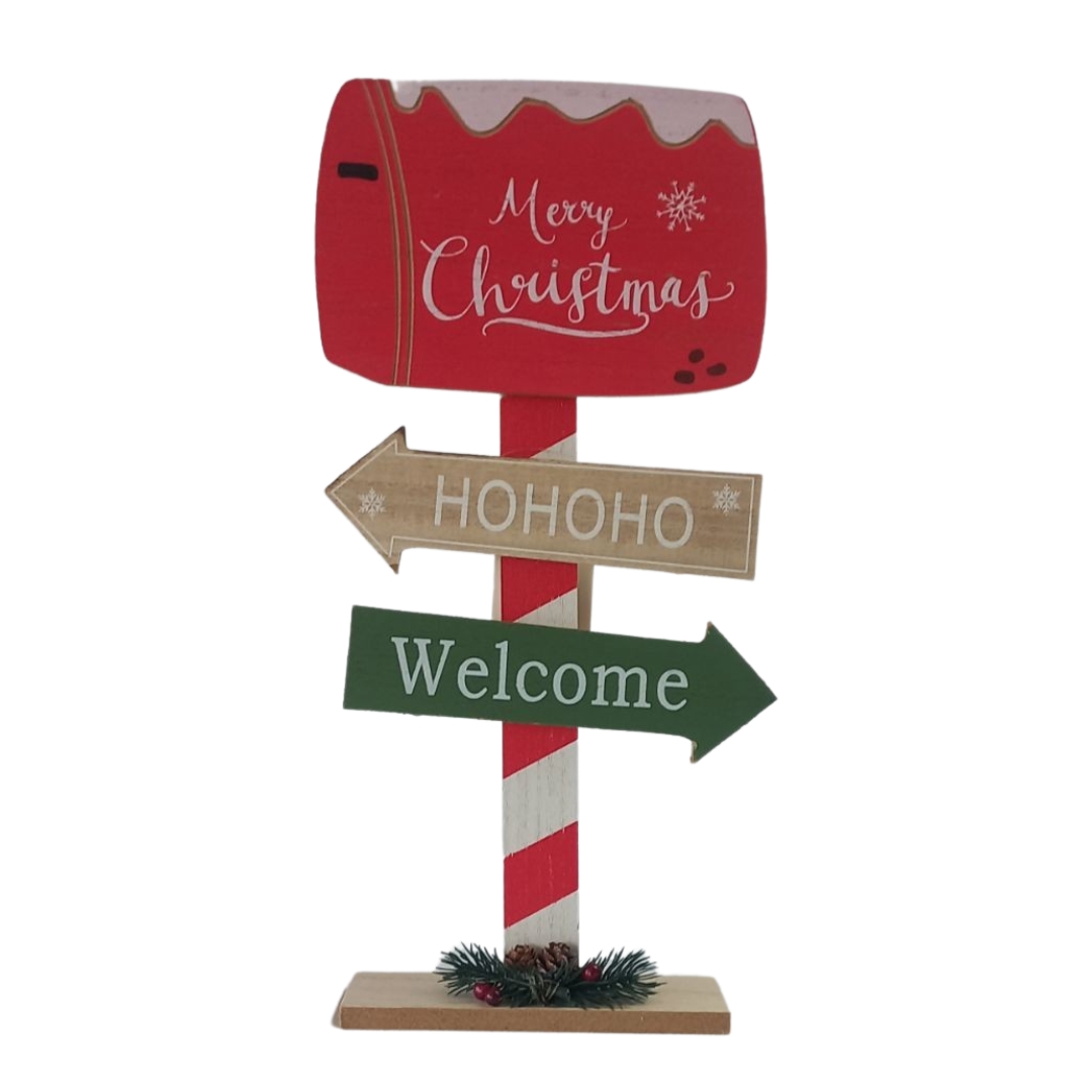 ΧΡΣ Διακοσμητικό Επιτραπέζιο Ξύλινο Mail Box Πινακίδες 15x5x36cm