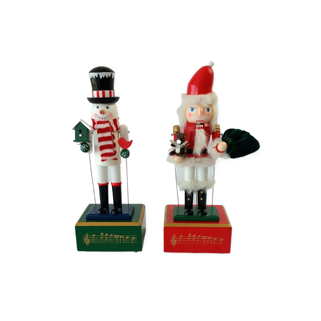 Χριστουγεννιάτικος Διακοσμητικός Στρατιώτης/Χιονάνθρωπος Κουρδιστός Μουσική-Κίνηση 30cm